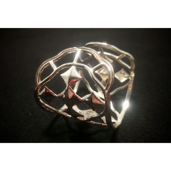 Large Silver Shield Cuff  Bracelet Gracewear Collection - Picture 5 of 5